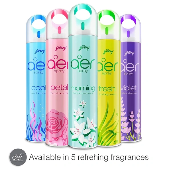 Godrej aer Spray | Room Freshener for Home & Office - Fresh Lush Green (220 ml) | Long-Lasting Fragrance