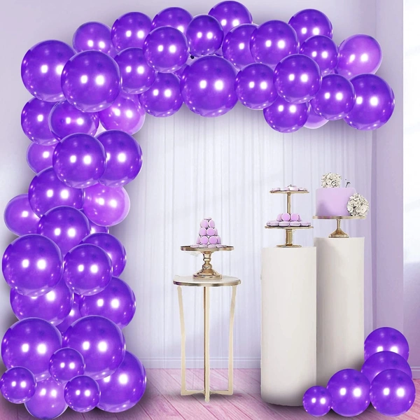 Purple Metallic Balloons - 50Pcs Balloons