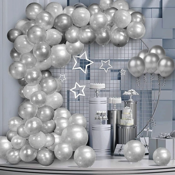 Silver Balloons for Decoration - 50Pcs Silver Balloons