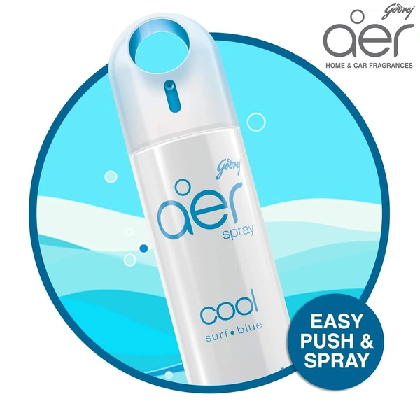 Godrej aer Spray, Home and Office Air Freshener - Cool Surf Blue (240 ml/137g)