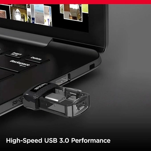 SanDisk Ultra Dual Drive 128GB, USB3.0/Micro-USB Connector, OTG, Pendrive, (SDDD3-128G-I35 - s, silver