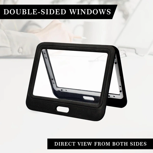 Horizontal Plastic ID Card Cover Holder for Office, School and Colleges (Black)