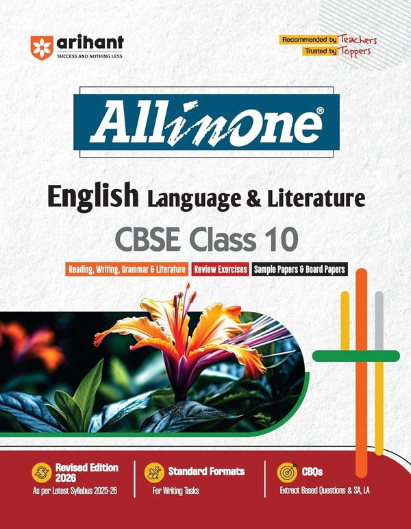 Arihant All in One English Language & Literature Class 10 for CBSE Exams 2025-26 | Revised Edition as per latest syllabus | CBQs, Focused Theory, Reading, Writing, Grammar & Literature, Review Exercises,