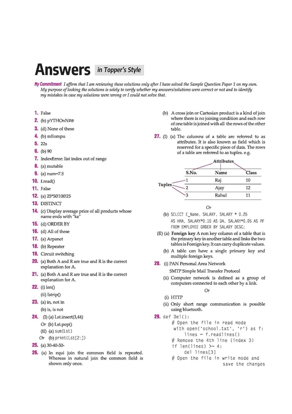 Arihant i Succeed 15 Sample Question Papers for Computer Science Class 12th | As per latest CBSE Sample Paper issued on 5 Sept. 2024 | 50% CBQs in each paper | Detailed Explanations for Each Question | Fully Solved Latest CBSE Sample Paper For Exam 2025
