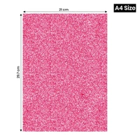 A4 Size Glitter Foam Sheets Adhesive , Pink Colour- for Art & Craft, Decoration, Gift Wrapping, Scrapbooking etc