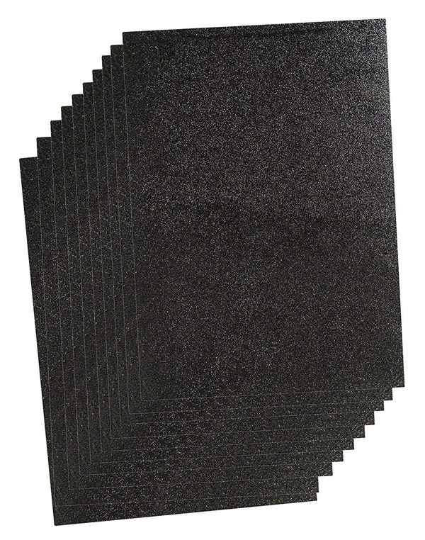 A4 Size Glitter Foam Sheets Adhesive , Black Colour- for Art & Craft, Decoration, Gift Wrapping, Scrapbooking etc