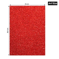 A4 Size Glitter Foam Sheets Adhesive , Red Colour- for Art & Craft, Decoration, Gift Wrapping, Scrapbooking etc