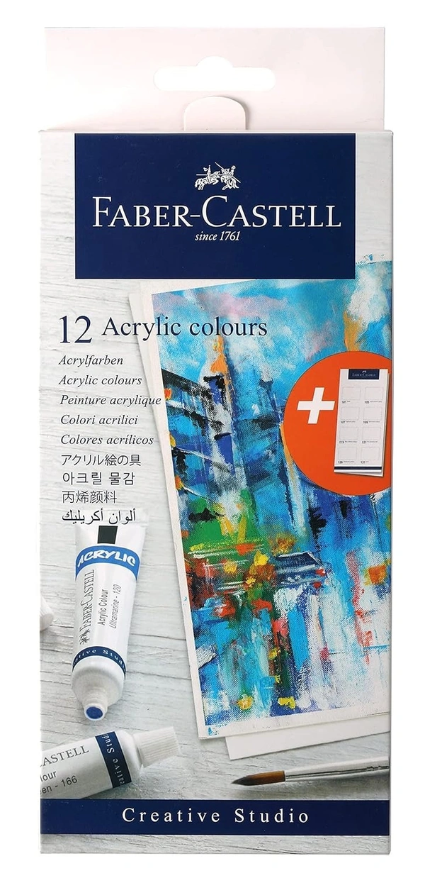 Faber-Castell Student Acrylic Colour Set - Pack of 12