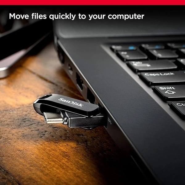 SanDisk Ultra Dual Drive Go usb3.0 Type C Pendrive for Mobile (Black, 64 GB, 5Y - SDDDC3-064G-I35) - 