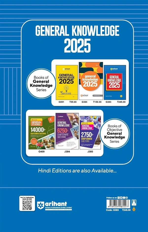 Arihant GK General Knowledge 2025 with Current Affairs Update For All Competitive Exams | UPSC, State PSC, SSC, Bank, Railways RRB, Defence NDA/CDS, CUET , Teaching, State Govt & other| Manohar Pandey