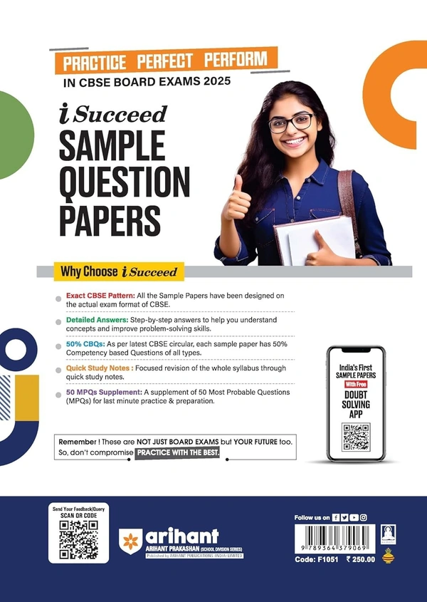 Arihant i Succeed 15 Sample Question Papers for Economics Class 12th | As per latest CBSE Sample Paper issued on 5 Sept. 2024 | 50% CBQs in each paper | Detailed Answers with Step Marking | Fully Solved Latest CBSE Sample Paper For Exam 2025
