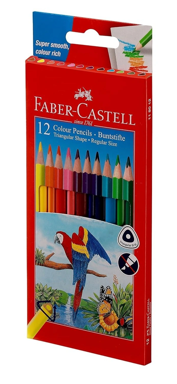 Faber-Castell Triangular 12 Colour Pencils