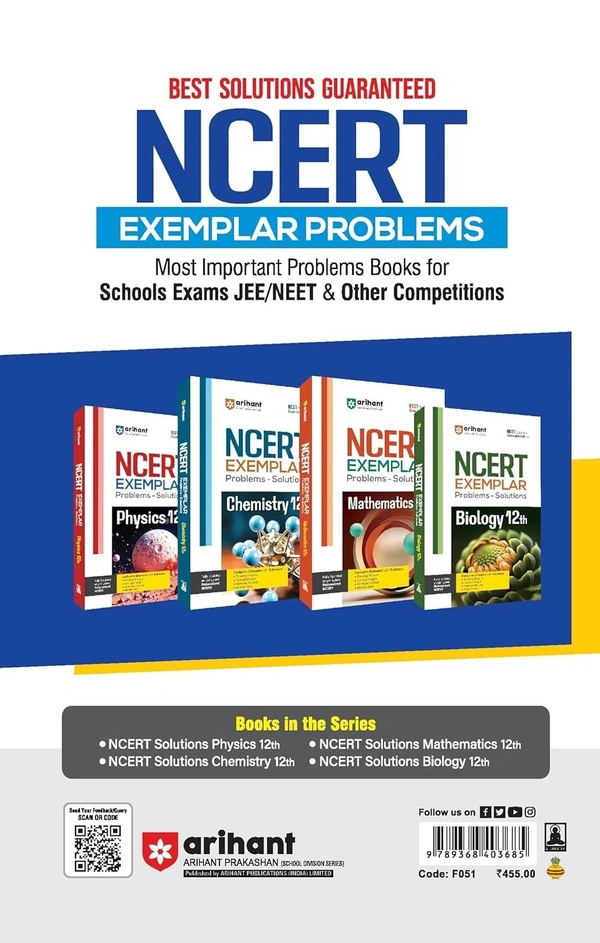 Arihant NCERT Solutions for Class 12th Mathematics with Chapterwise Study Notes | including Selected Questions of DIKSHA App | Fully updated as per latest NCERT Textbook