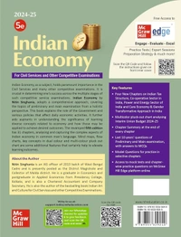 Indian Economy (English) by Nitin Singhania (IAS) for UPSC CSE 2025 | 5th edition (latest) | Civil Services Exam - Prelims, Mains and Interview | State PSCs exams/ PCS exams | Last 10 years' Prelims and Main examinations questions | Multicolor pluck-out chart | Exclusive access to McGraw Hill edge online platform: Chapter-wise practice questions and 2 Full length mock tests