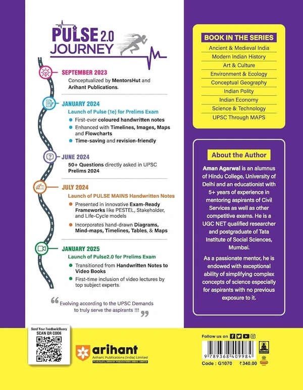 Arihant PULSE 2.0- UPSC Prelims Handwritten Notes for Science & Technology | Handwritten Notes to Video Books | Second Edition