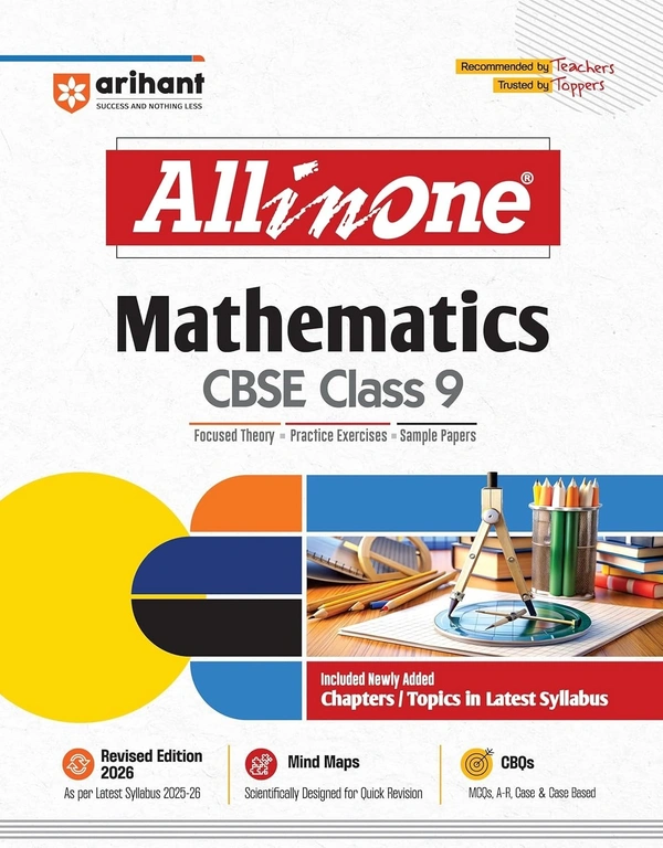 All In One Mathematics CBSE Class 9th Based On Latest NCERT For CBSE Exams 2025 | Mind map | All type of Questions, MCQs, Extract Based, VSA, SA & LA