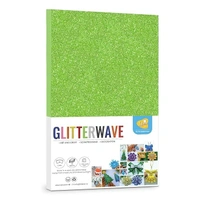 A4 Size Glitter Foam Sheets Adhesive , Grass Green Colour- for Art & Craft, Decoration, Gift Wrapping, Scrapbooking etc
