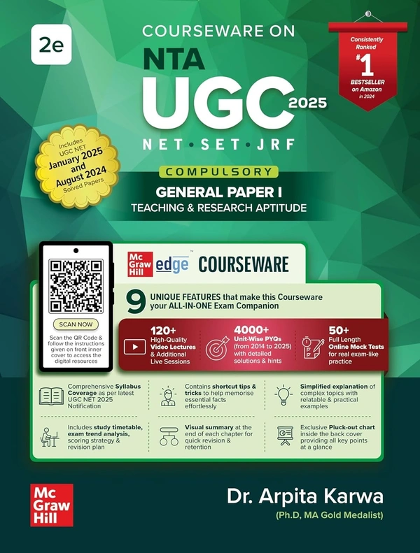 NTA UGC NET Paper 1 2025 by Arpita Karwa: Teaching & Research Aptitude | 2nd Edition | 4000+ Solved Unit-wise Previous Years' Questions | 120+ Video Lectures | 50+ Full-length Online Mock Test Papers | Colorful Pluck-out Chart for Quick Revision & many more - 