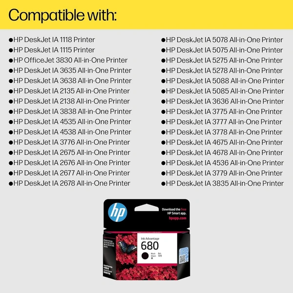 HP 680 Black Original Ink Advantage Cartridge