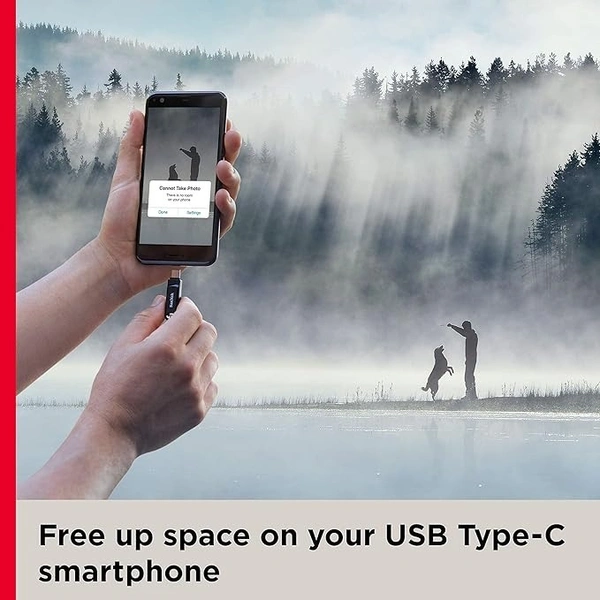 SanDisk Ultra Dual Drive Go usb3.0 Type C Pendrive for Mobile (Black, 64 GB, 5Y - SDDDC3-064G-I35) - 