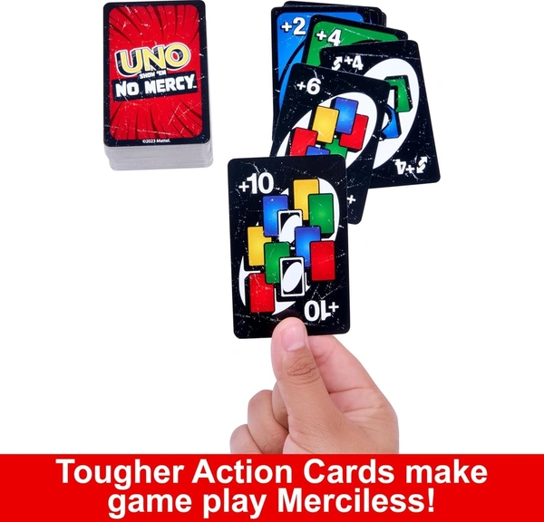  ​UNO Show ‘em No Mercy Card Game for Kids, Adults & Family Parties and Travel with Extra Cards, Special Rules and Tougher Penalties.