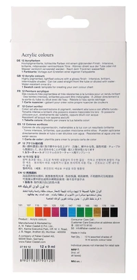 Faber-Castell Student Acrylic Colour Set - Pack of 12