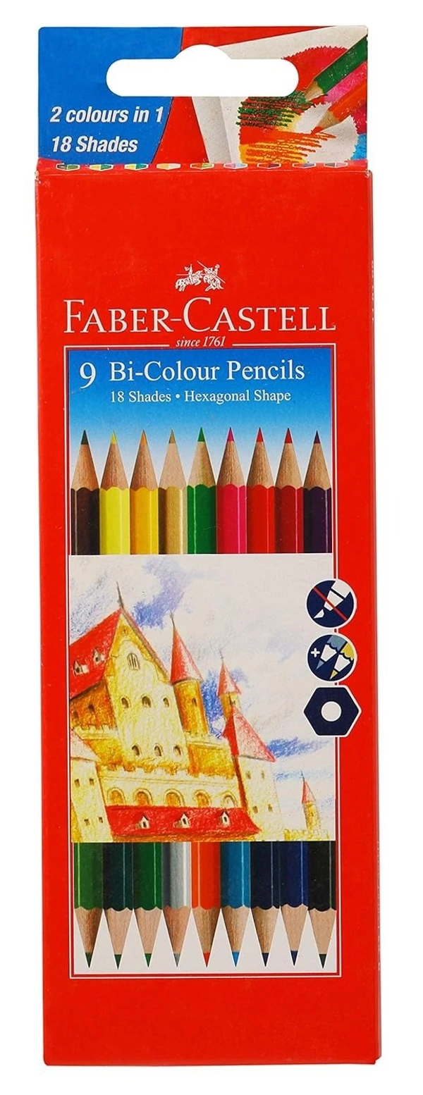 Faber-Castell Bi-Color Pencil Set - Pack of 9