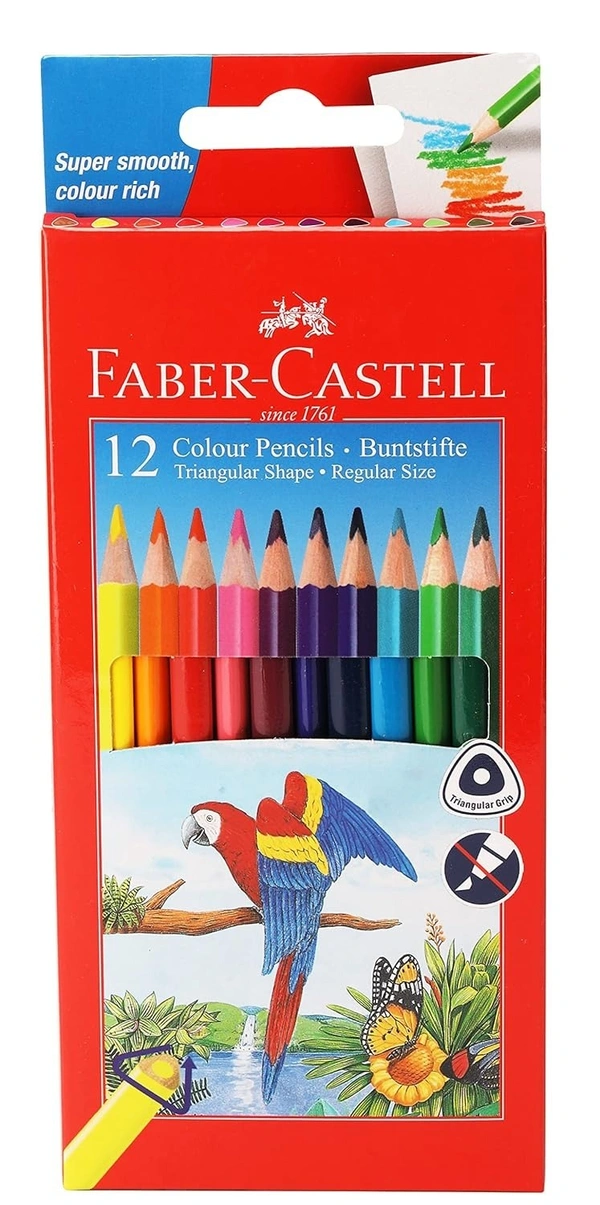 Faber-Castell Triangular 12 Colour Pencils