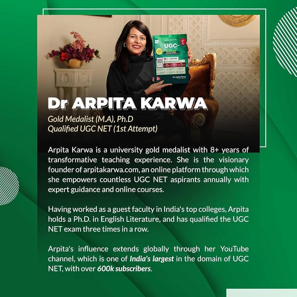 NTA UGC NET Paper 1 2025 by Arpita Karwa: Teaching & Research Aptitude | 2nd Edition | 4000+ Solved Unit-wise Previous Years' Questions | 120+ Video Lectures | 50+ Full-length Online Mock Test Papers | Colorful Pluck-out Chart for Quick Revision & many more - 