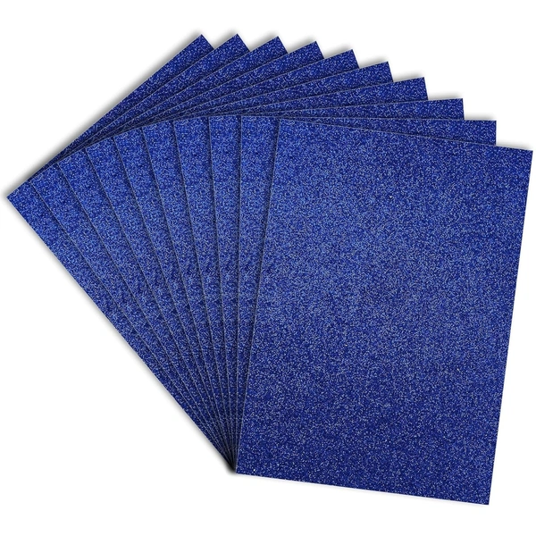 A4 Size Glitter Foam Sheets Adhesive , Dark Blue Colour- for Art & Craft, Decoration, Gift Wrapping, Scrapbooking etc