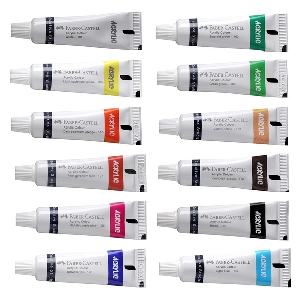 Faber-Castell Student Acrylic Colour Set - Pack of 12