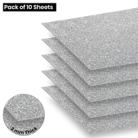 A4 Size Glitter Foam Sheets Adhesive , Silver Colour- for Art & Craft, Decoration, Gift Wrapping, Scrapbooking etc