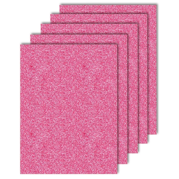 A4 Size Glitter Foam Sheets Adhesive , Pink Colour- for Art & Craft, Decoration, Gift Wrapping, Scrapbooking etc