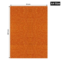 A4 Size Glitter Foam Sheets Adhesive , orange Colour- for Art & Craft, Decoration, Gift Wrapping, Scrapbooking etc