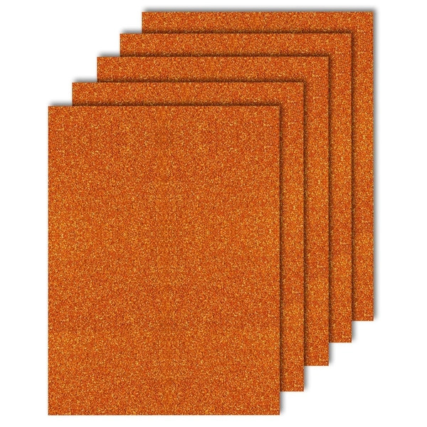 A4 Size Glitter Foam Sheets Adhesive , orange Colour- for Art & Craft, Decoration, Gift Wrapping, Scrapbooking etc
