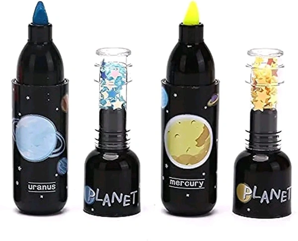 Hi-lighter Marker Theme Planet Bottle Shape Pack Of 6