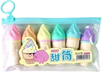 Hi-lighter Marker Softy Ice Cream Marker Set Of 6