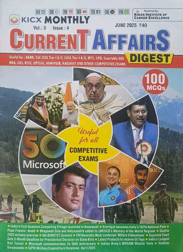 KICX MONTHLY CURRENT AFFAIRS JUNE 2025
