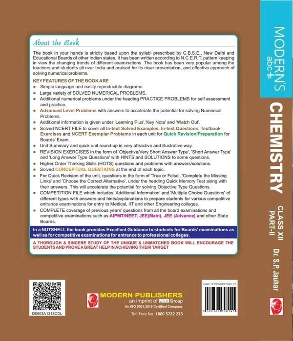 MODERNS ABC PLUS OF CHEMISTRY CLASS-12 (PART-1 & 2) SP JAUHAR (2025)