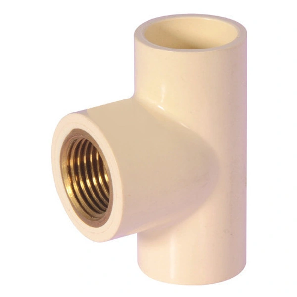 Finolex CPVC Red. Brass Tee - 3/4" x 1/2"