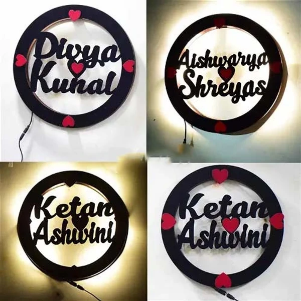 Round Shape - Custom Couple Name - 11x11" Inch, Regular Price