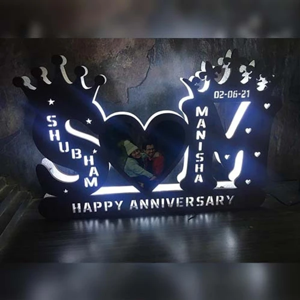 15x23" Inch - Custom LED Couple Initials with Crowns - Regular Price