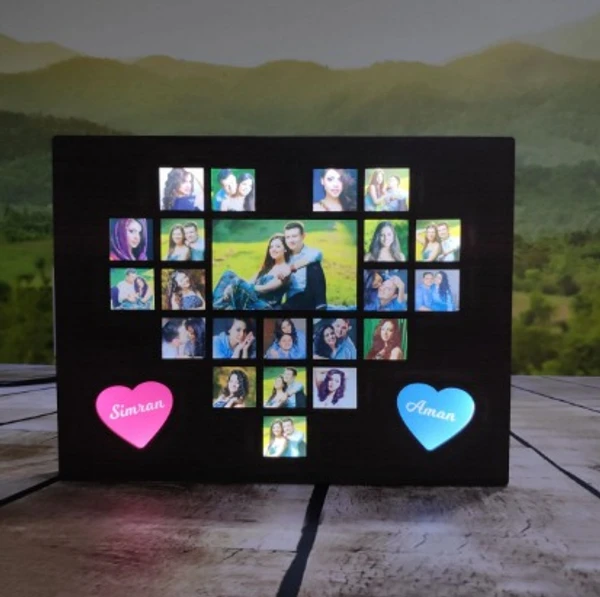 Heart Shape - LED Collage Frame - 8x12" Inch