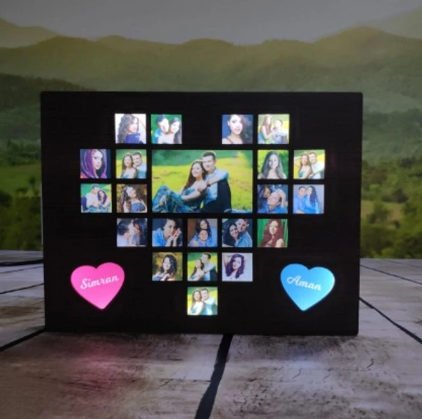 Heart Shape - LED Collage Frame - 8x12" Inch