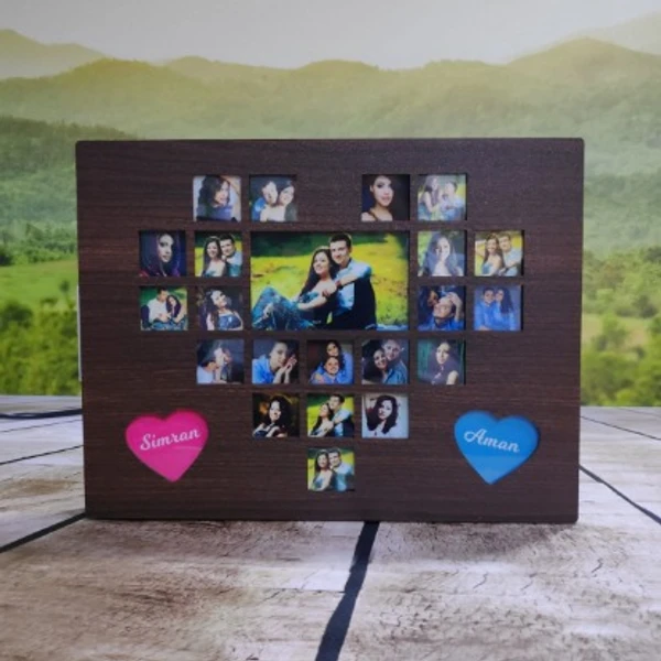 Heart Shape - LED Collage Frame - 8x12" Inch