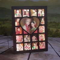 Heart & Squares - LED Collage Frame - 8x12" Inch
