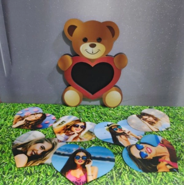 MDF Teddy Magnet with 7 Photo Prints - Regular Price