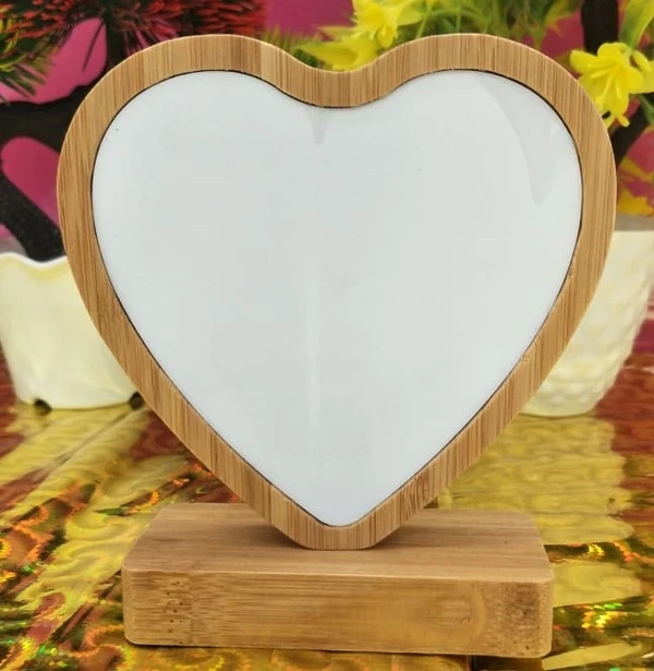 Bamboo Magnet Frame - Heart Shape