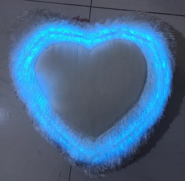 Single LED Fur Pillow - Heart Shape - Regular Price