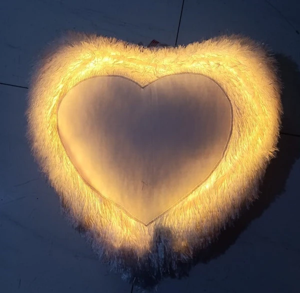 Single LED Fur Pillow - Heart Shape - Regular Price